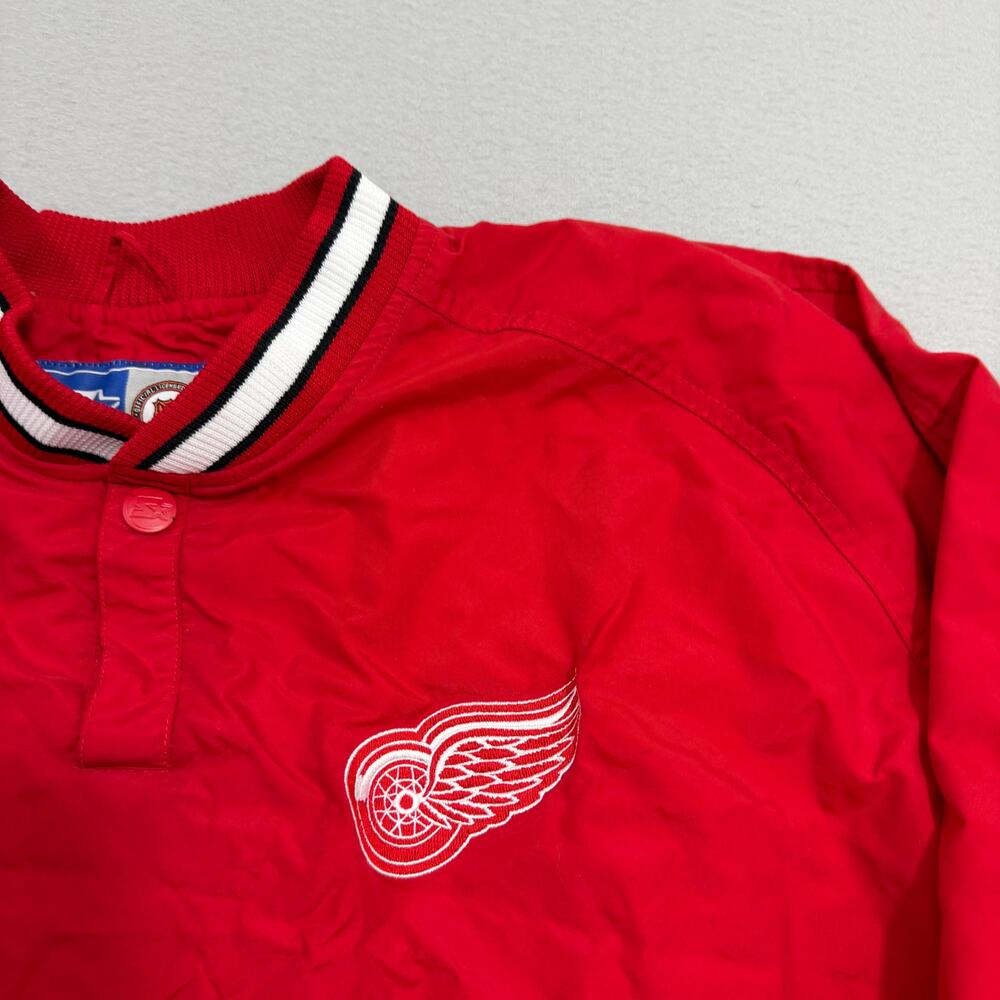 Vintage Detroit Red Wings Windbreaker Pullover Men's Large Red NHL Hockey 90s - Picture 3 of 9